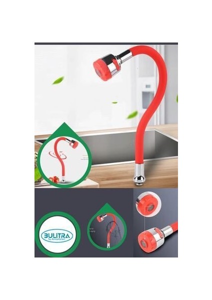 Oynar Başlıklı Tasarruflu Silikon Musluk Başlığı Kubar Çift Fonksiyonlu Kırmızı fiyatları