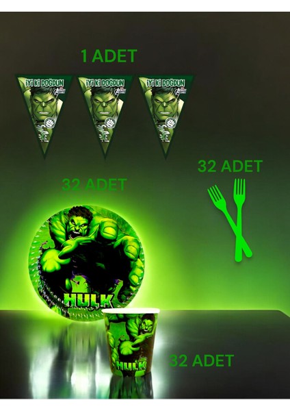32 Kişilik Hulk Temalı S Paket - Doğum Günü Parti ve Eğlenceli Etkinlikler fiyatları