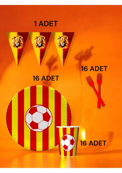 16 Kişilik Kırmızı Sarı Taraftar S Paket - Doğum Günü Parti ve Eğlenceli Etkinlikler fiyatları