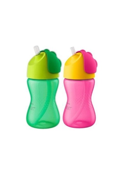 Desenli Pipetli Bardak 300 ml Kız ve Erkek 12M+