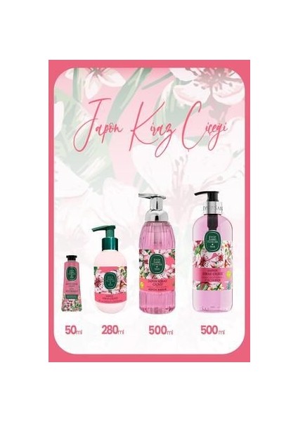 Japon Kiraz Çiçeği Seti 4 280 ml Hacimli Nemlendirici Ürünler