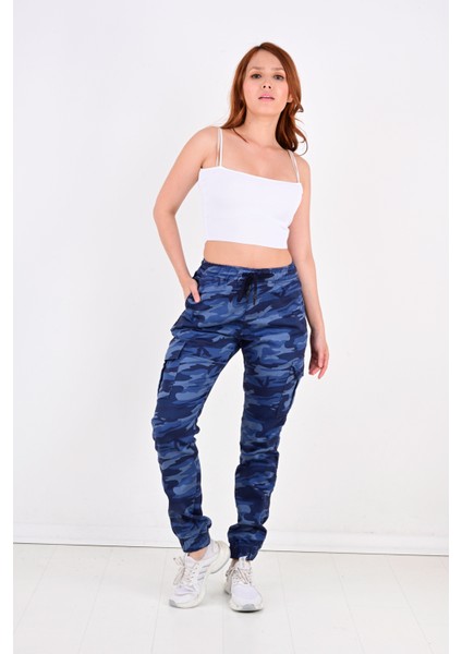 Bel ve Paça Lastikli,kargo Cepli Kamuflaj Desen Bayan PANTOLON-91000 fiyatları