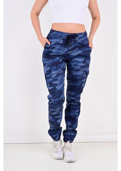 Bel ve Paça Lastikli,kargo Cepli Kamuflaj Desen Bayan PANTOLON-91000 modelleri