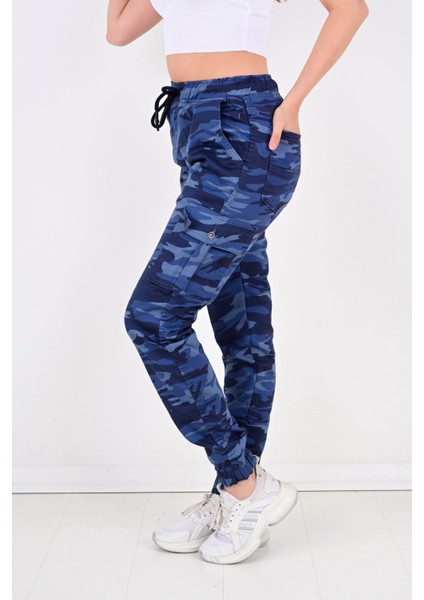 Bel ve Paça Lastikli,kargo Cepli Kamuflaj Desen Bayan PANTOLON-91000 fırsatları