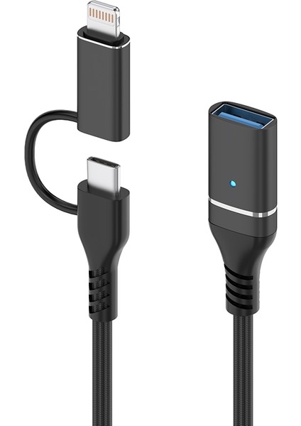 2 In 1 5gbps Type-C And 8 Pin To USB 3.0 Otg Adaptör Telefon ve Notebook Uyumlu ADS-619