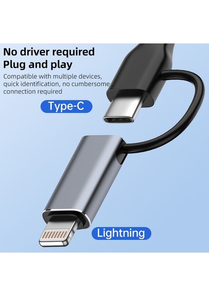 2 In 1 5gbps Type-C And 8 Pin To USB 3.0 Otg Adaptör Telefon ve Notebook Uyumlu ADS-619