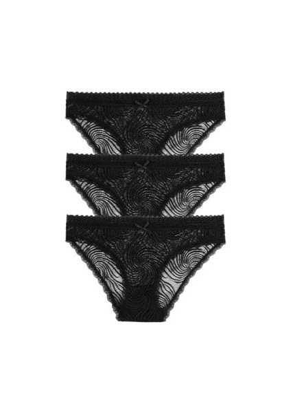 Siyah 3 P Lace Slip
