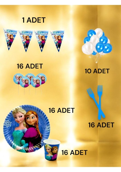 16 Kişilik Frozen Temalı M Paket - Doğum Günü Parti ve Eğlenceli Etkinlikler fiyatları