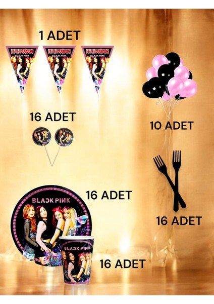 16 Kişilik Blackpink Temalı M Paket - Doğum Günü Parti ve Eğlenceli Etkinlikler fiyatları