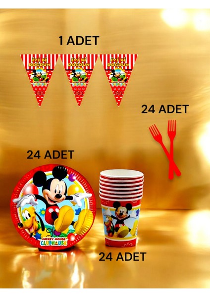 24 Kişilik Mickey Mouse Temalı S Paket - Doğum Günü Parti ve Eğlenceli Etkinlikler fiyatları