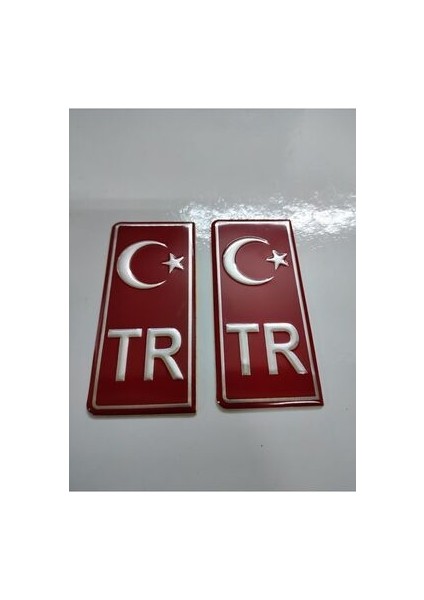 Tr Plaka Kabartma Sticker 2'li - Türkiye Plaka Pleksi Kabartma Sticker (2 Adet)