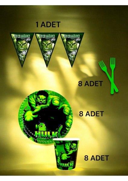 8 Kişilik Hulk Temalı S Paket - Doğum Günü Parti ve Eğlenceli Etkinlikler fiyatları