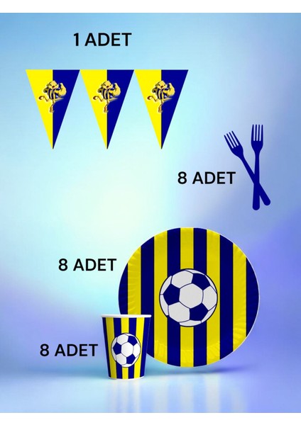 8 Kişilik Lacivert Sarı Taraftar S Paket - Doğum Günü Parti ve Eğlenceli Etkinlikler fiyatları