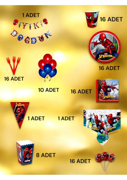 16 Kişilik Spiderman Temalı Ultra Lü x Set - Doğum Günü Parti ve Eğlenceli Etkinlikler fiyatları