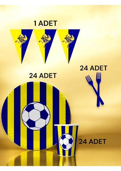 24 Kişilik Lacivert Sarı Taraftar S Paket - Doğum Günü Parti ve Eğlenceli Etkinlikler
