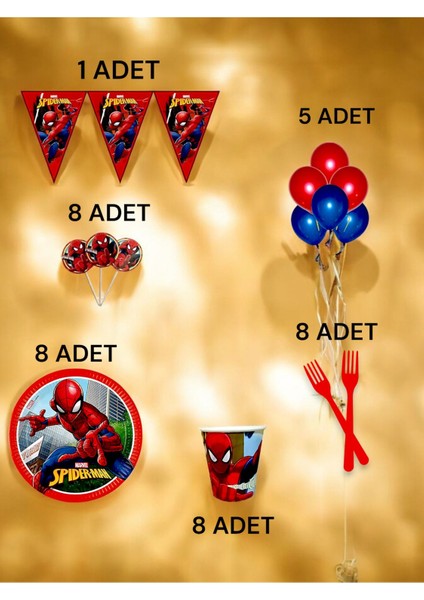 8 Kişilik Spiderman Temalı M Paket - Doğum Günü Parti ve Eğlenceli Etkinlikler fiyatları