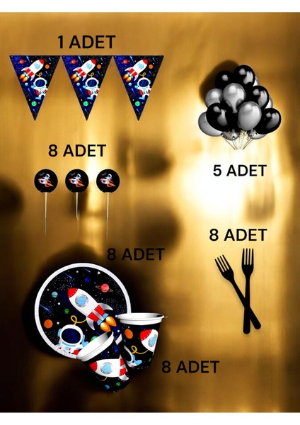 8 Kişilik Uzay Temalı M Paket - Doğum Günü Parti ve Eğlenceli Etkinlikler fiyatları