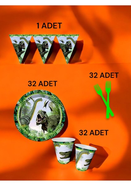 32 Kişilik Dinazor Temalı S Paket - Doğum Günü Parti ve Eğlenceli Etkinlikler fiyatları