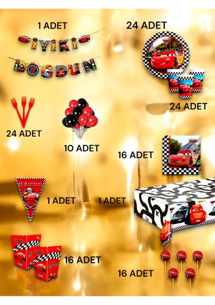 24 Kişilik Cars Temalı Ultra Lü x Set - Doğum Günü Parti ve Eğlenceli Etkinlikler fiyatları