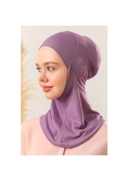 Kadın Tesettür Boyunluklu Hijab Spor Bone Mor