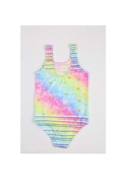 Papiş Kız Çocuk Mayo Renkli Unicorn Desenli Uzun Kollu Rahat Hızlı Kuruyan Deniz Mayosu fiyatları