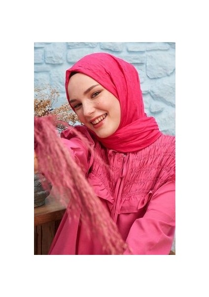 Madame Polo Bambu Kraş Şal Fuşya