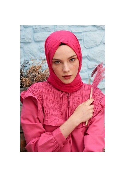 Madame Polo Bambu Kraş Şal Fuşya modelleri