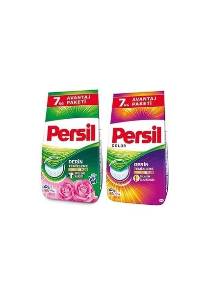 Color 7 kg + Gülün Büyüsü 7 kg Beyazlar ve Renkliler Için Toz Çamaşır Deterjanı