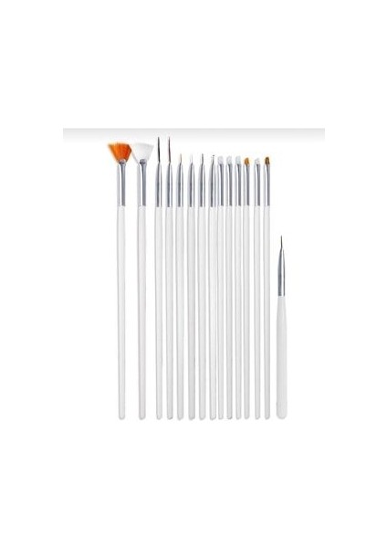 Resim Art,sanat,makyaj,tezhip,için Akrilik Boya,guaj Boyama Fırça Seti (15 Adet ) Beyaz