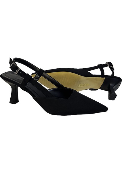 Kadeh Topuklu Arka Açık Düz Saten Bayan Abiye Ayakkabı fırsatları