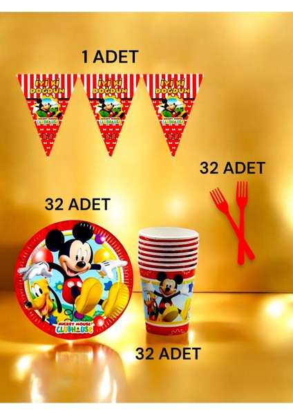 32 Kişilik Mickey Mouse Temalı S Paket - Doğum Günü Parti ve Eğlenceli Etkinlikler fiyatları