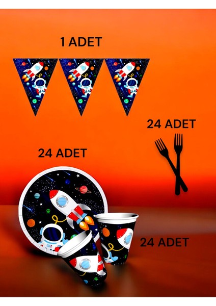 24 Kişilik Uzay Temalı S Paket - Doğum Günü Parti ve Eğlenceli Etkinlikler fiyatları