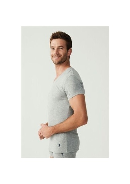 U.s. Polo Assn 80194 Erkek 2'li Kısa Kol v Yaka Atlet