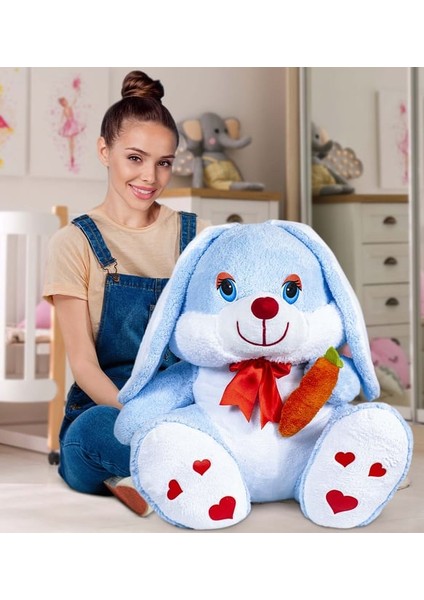 Peluşçu Dayı 100 cm Elinde Havuç Tutan Tavşan