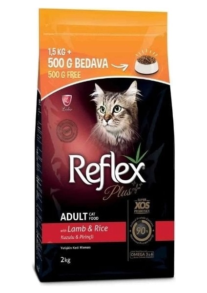 Adult Kuzu ve Pirinçli Yetişkin Kedi Maması 1.5 Kg+500 Gr Hediyeli