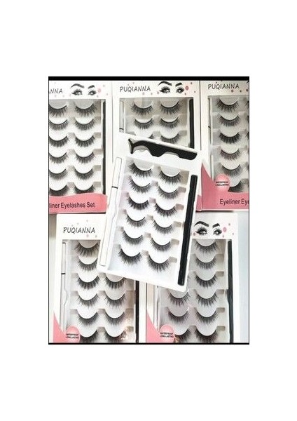 Sihirli Kirpikler 6 Çift Farklı Model ve 2 Adet Likit Eyeliner Yapıştırıcılı (Siyah ve Şeffaf) fiyatları