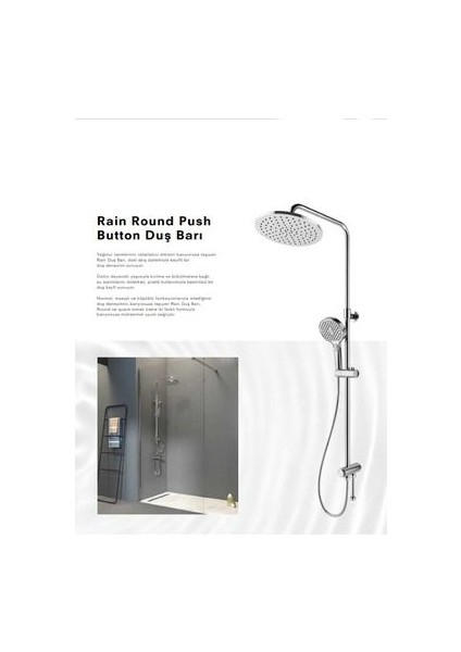 Raın Round Push Button Duş Barı 410200505213