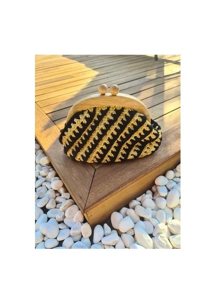 Ahşap Burslu Örgü Clutch modelleri
