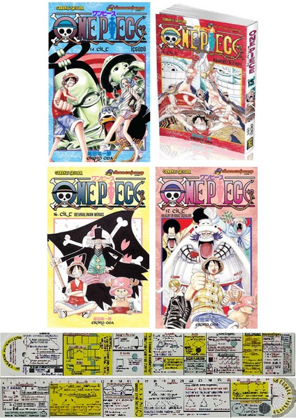 One Piece 14-15-16-17. Ciltler Manga Seti / Matematik Öğreten Cetvel - Eiichiro Oda