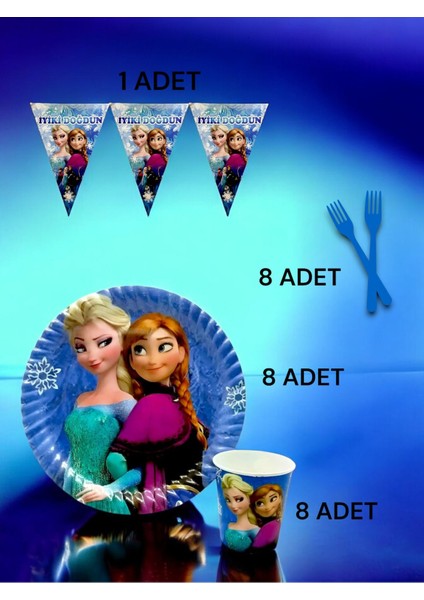 8 Kişilik Frozen Temalı S Paket - Doğum Günü Parti ve Eğlenceli Etkinlikler