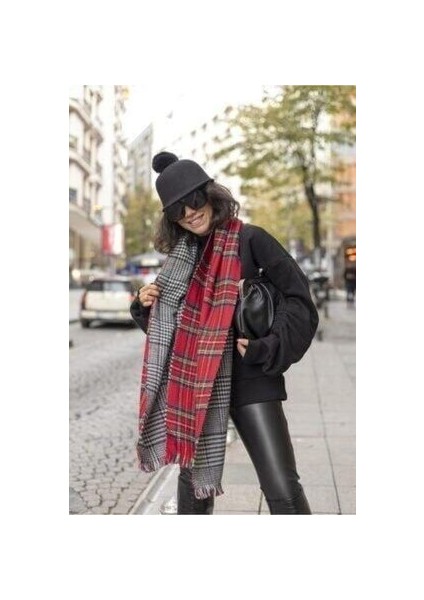 Kırmızı Çift Taraflı Iskoç Şal Atkı Çift Taraflı Iskoç Atkı fiyatları