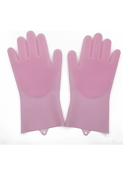 Pembe Tarzı Silikon Eldiven Mutfak Bulaşık Temizlik Eldivenleri Silikon Kauçuk Sünger Eldiven Evcil Hayvan Temizleyici Ev Temizlik Araçları (Yurt Dışından)