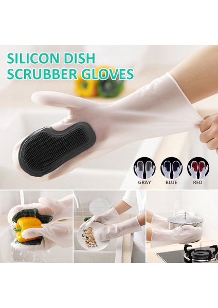 Gri Tarzı Silikon Bulaşık Eldiveni Dayanıklı Ev Işleri Temizlik Izolasyon Eldiveni Mutfak Temiz Araçları Elleri Koruyan Eldivenler (Yurt Dışından) modelleri