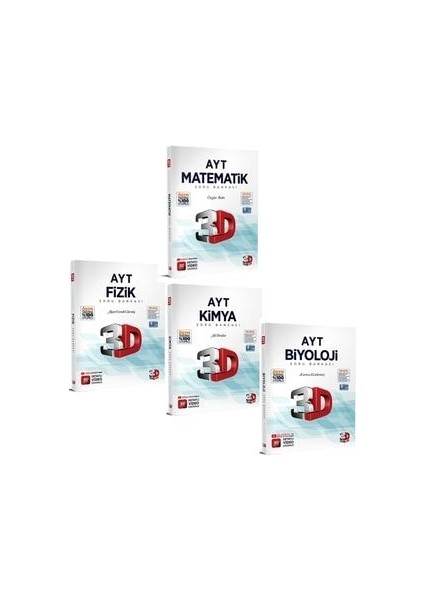 2023 Ayt Matematik - Ayt Fizik - Ayt Kimya - Ayt Biyoloji Soru Bankaları Dörtlü Set