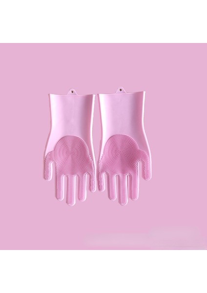 Pembe Tarzı 130G 1 Çift Bulaşık Yıkama Temizlik Eldiveni Silikon Kauçuk Bulaşık Yıkama Eldiveni Ev Temizleyici Mutfak Temizlik Aracı Sünger (Yurt Dışından)
