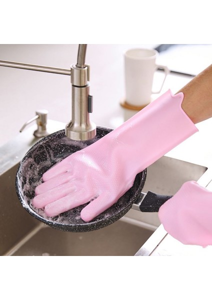 Pembe Tarzı 130G 1 Çift Bulaşık Yıkama Temizlik Eldiveni Silikon Kauçuk Bulaşık Yıkama Eldiveni Ev Temizleyici Mutfak Temizlik Aracı Sünger (Yurt Dışından) modelleri