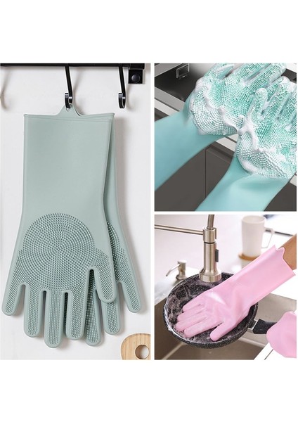 Pembe Tarzı 130G 1 Çift Bulaşık Yıkama Temizlik Eldiveni Silikon Kauçuk Bulaşık Yıkama Eldiveni Ev Temizleyici Mutfak Temizlik Aracı Sünger (Yurt Dışından) indirimleri