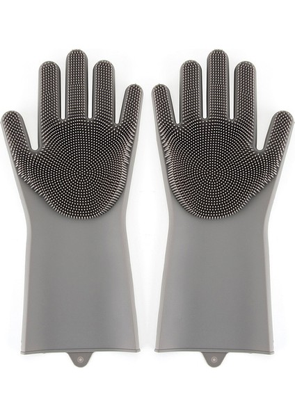 Gri Tarzı Bulaşık Yıkama Temizlik Eldiveni Silikon Kauçuk Sünger Mutfak Temizleyici Guantes Ev Temizlik Aracı (Yurt Dışından)