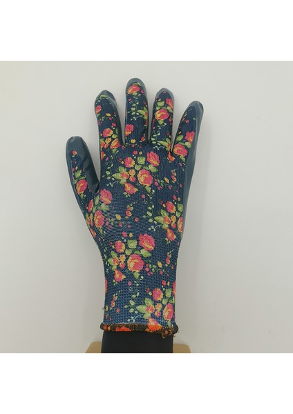 No.5 Tarzı L Boyutu 1 Çift Bahçe Eldiveni Kadın Çalışma Eldiveni Dikenlere Dayanıklı Kaymaz Dış Mekan Koruyucu Eldiven Nitril Temizlik Eldiveni (Yurt Dışından)