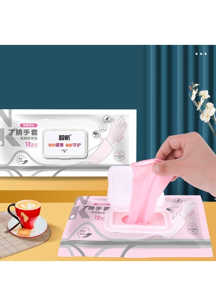 Pembe 30PCS Tarzı L Boyutu 12 Inç Kalın Nitril Tek Kullanımlık Temizlik Eldiveni Pembe Mutfak Bulaşık Eldiveni (Yurt Dışından) fırsatları